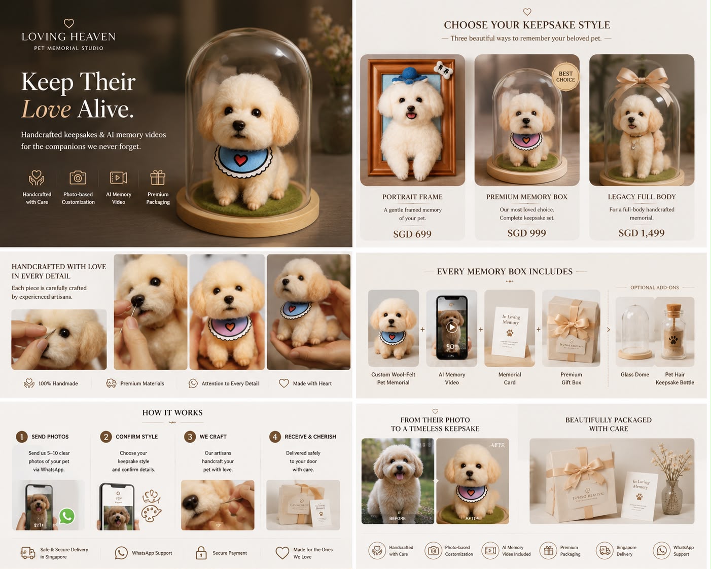 Loving Heaven premium pet memorial display