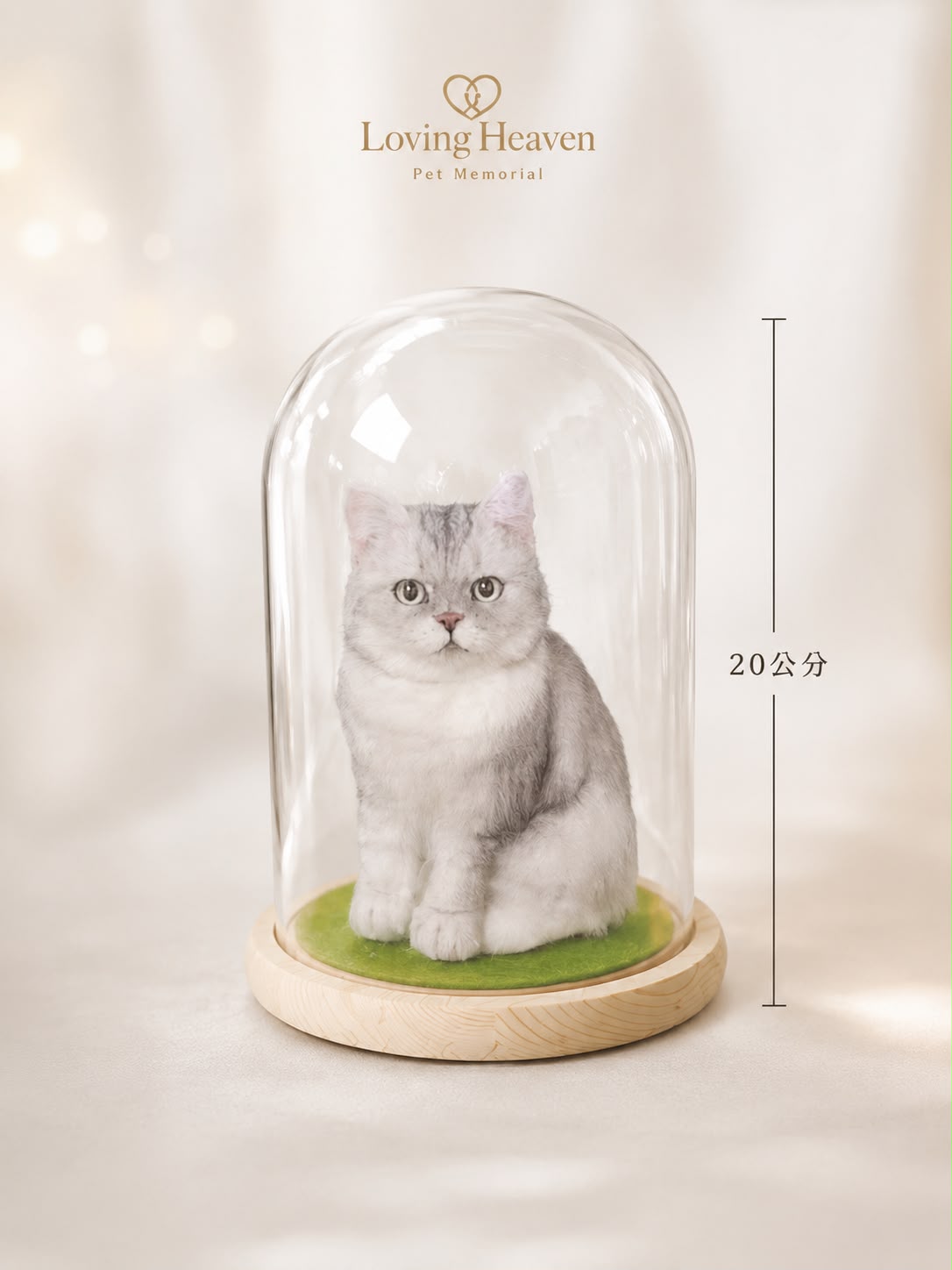 Legacy Memory Box — 20cm glass dome cat keepsake